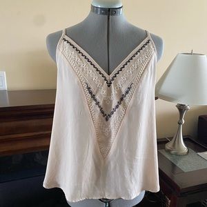 Sheer, embroidered tank top